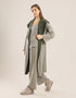 Short jacquard coat with hoodie